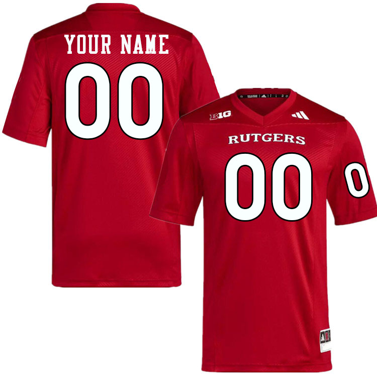 Custom Rutgers Scarlet Knights Name And Number Football Jerseys-Scarlet